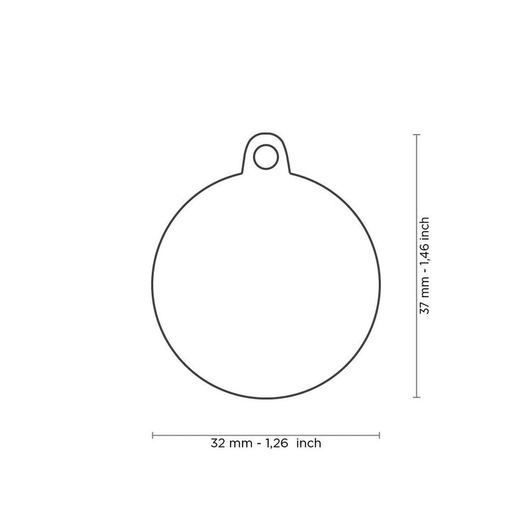 Placa para mascota - Círculo Grande pelota de "Tennis"