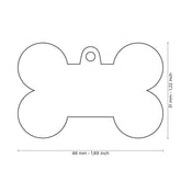Placa para mascota - Hueso metálico (Cruz XL Bronx Futurista)