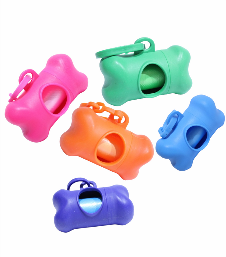 Portabolsas con forma de hueso para popó de perro (Bolsas para desechos de mascota)