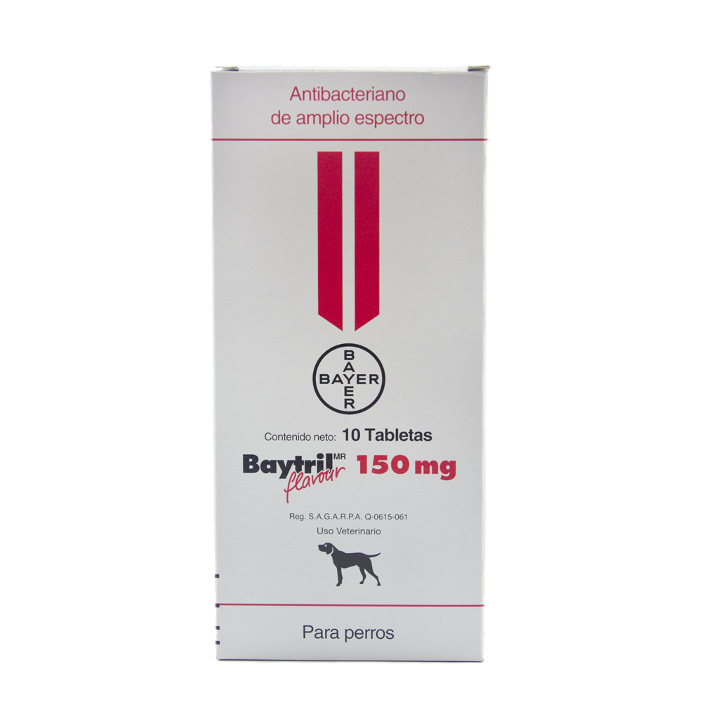 BAYTRIL TAB. FLAVOUR 10 Tab / 150 mg. PetPaw.mx