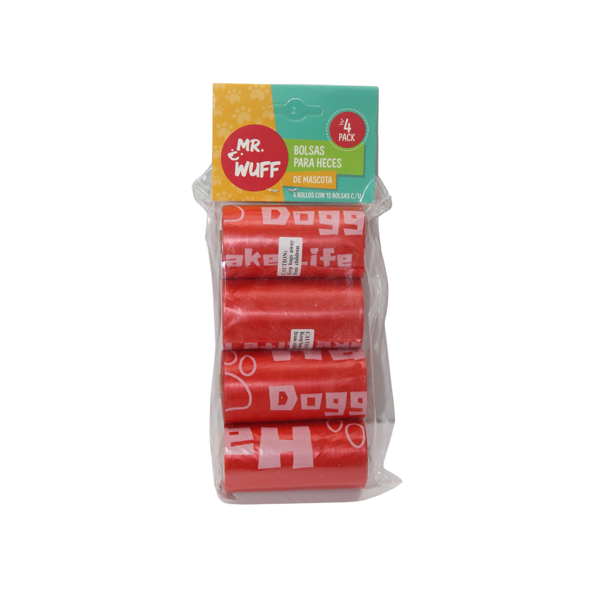 4 Bolsas Para heces para perro ROJO