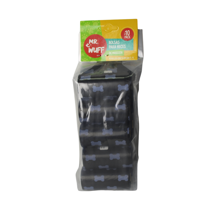 10 Bolsas Para heces para perro NEGRO
