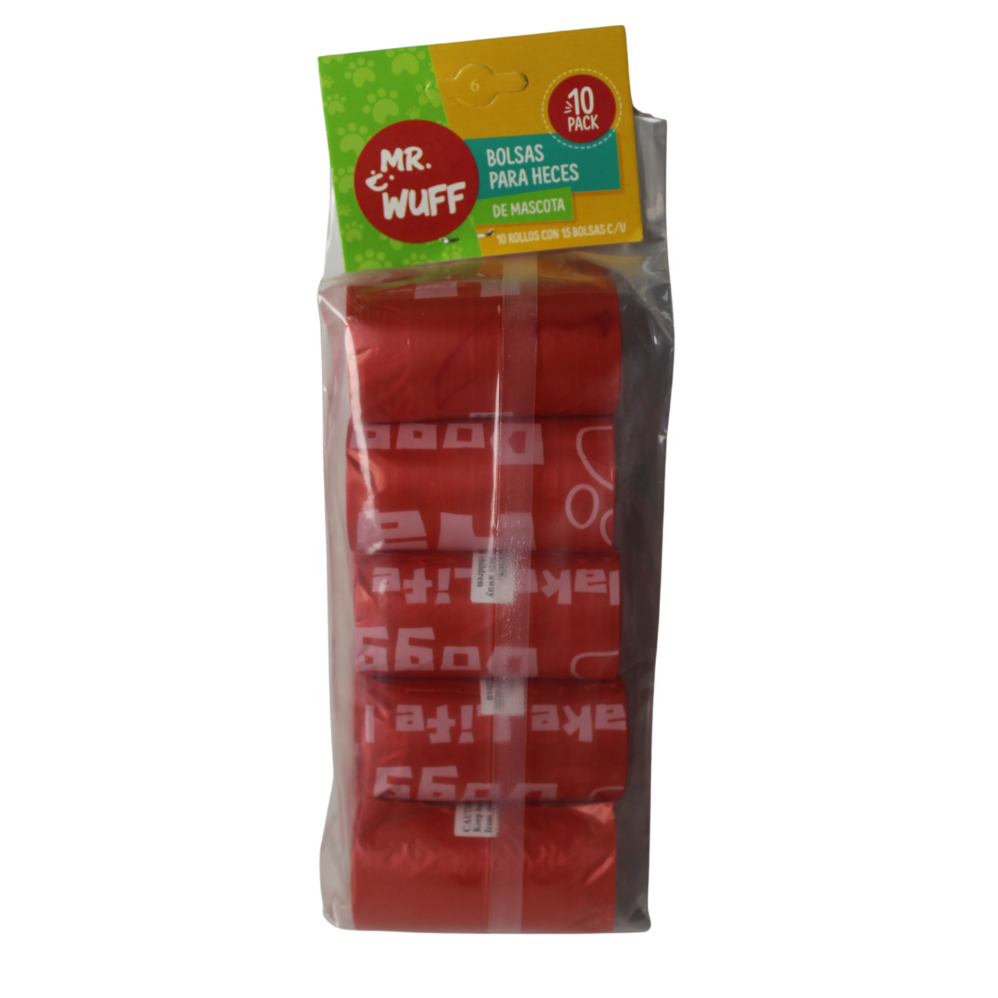 10 Bolsas Para heces para perro ROJO