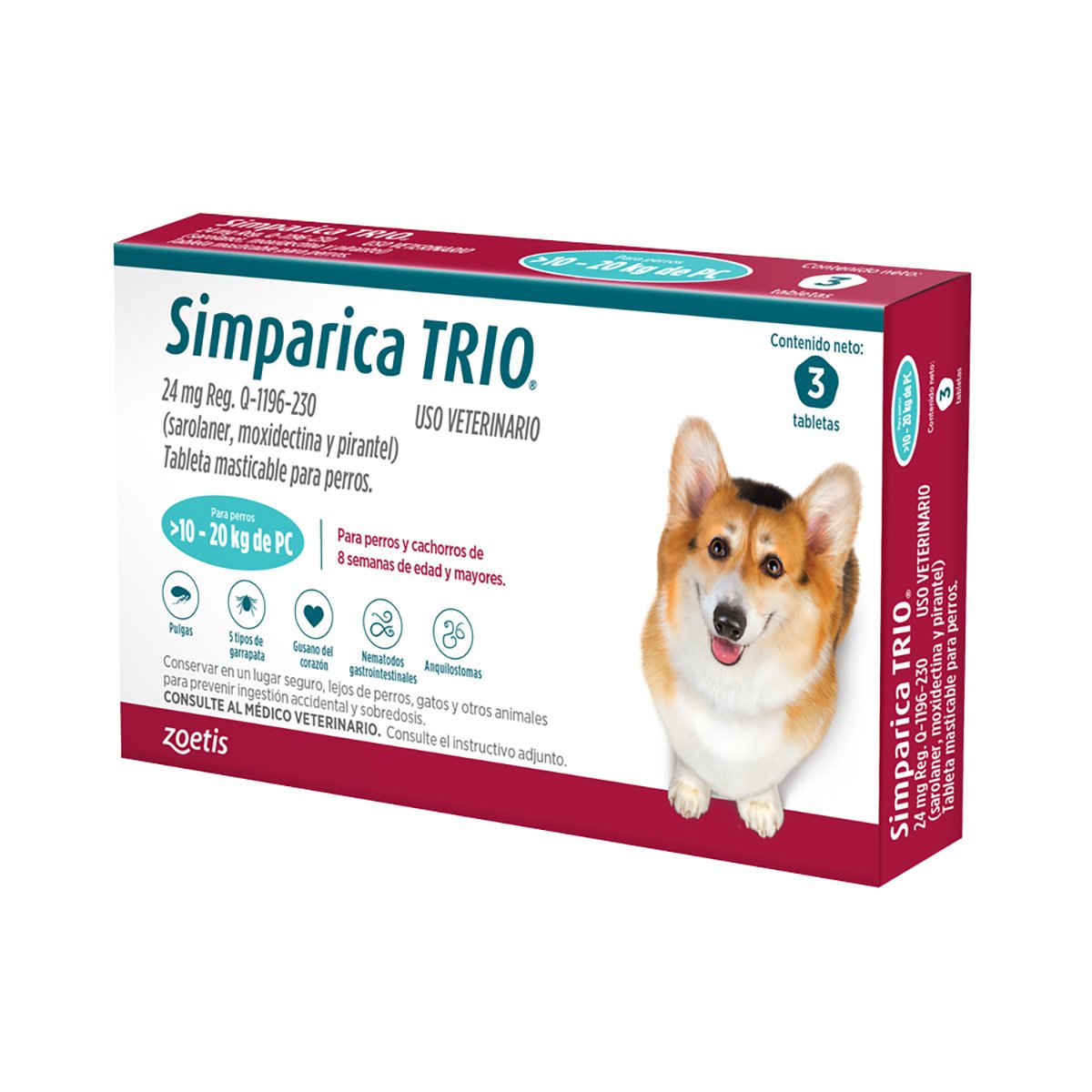 SIMPARICA TRIO C/ 3 TABLETAS