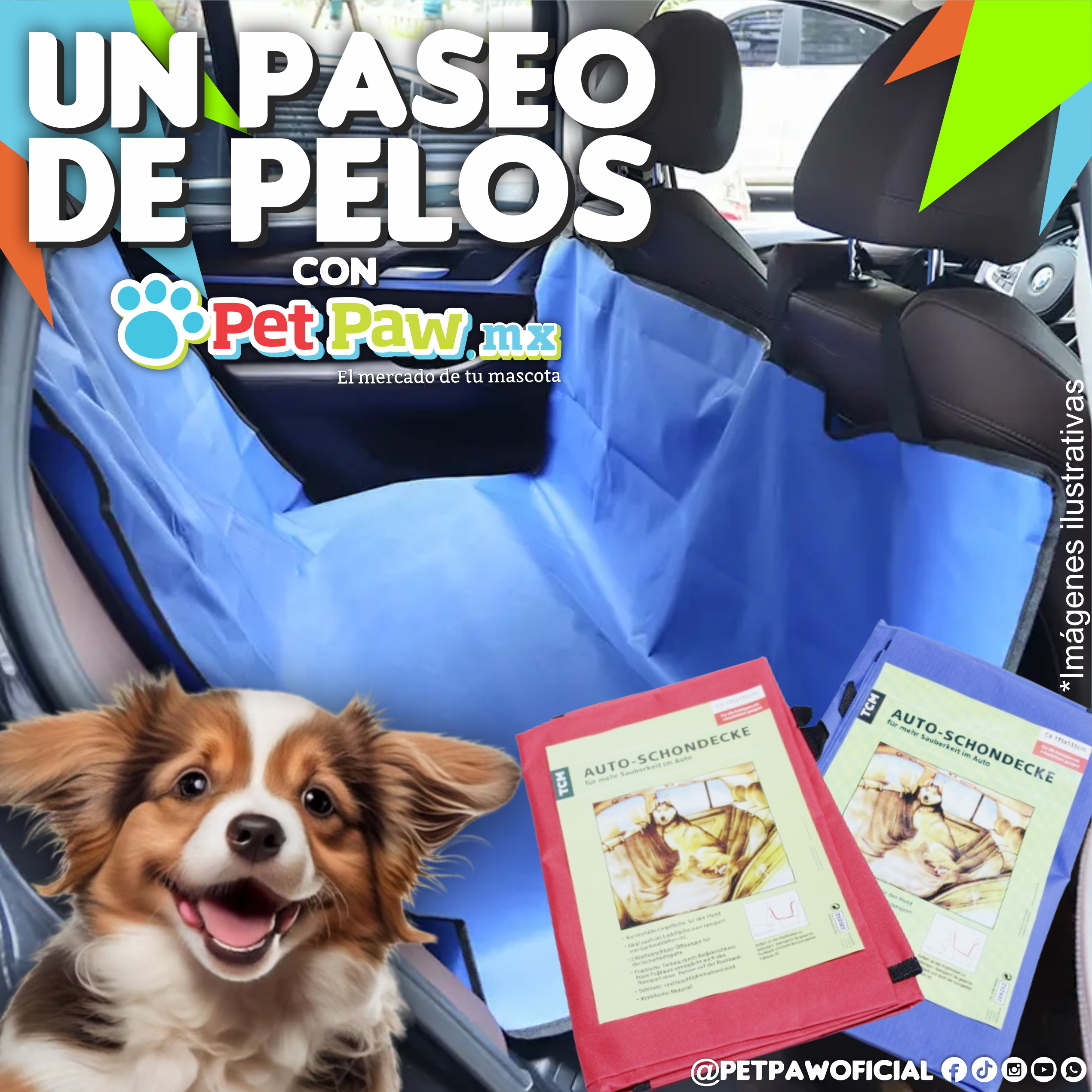 Cubre asiento para automóvil completo para mascotas