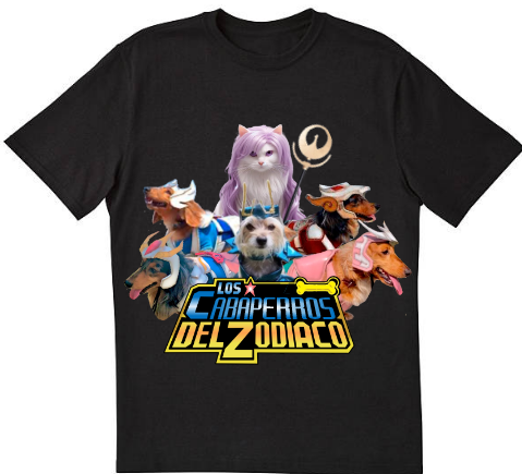 Camiseta / Playera Anime - Cabaperros Del Zodiaco (Caballeros Del Zodiaco - Saint Seiya) - By Pet Paw Collection