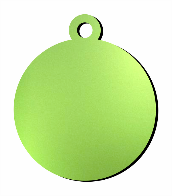 Placa para mascota - Círculo Verde Limón Con Aro