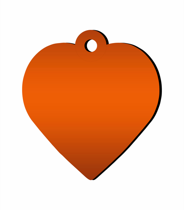 Placa para mascota - Corazón Naranja Con Aro