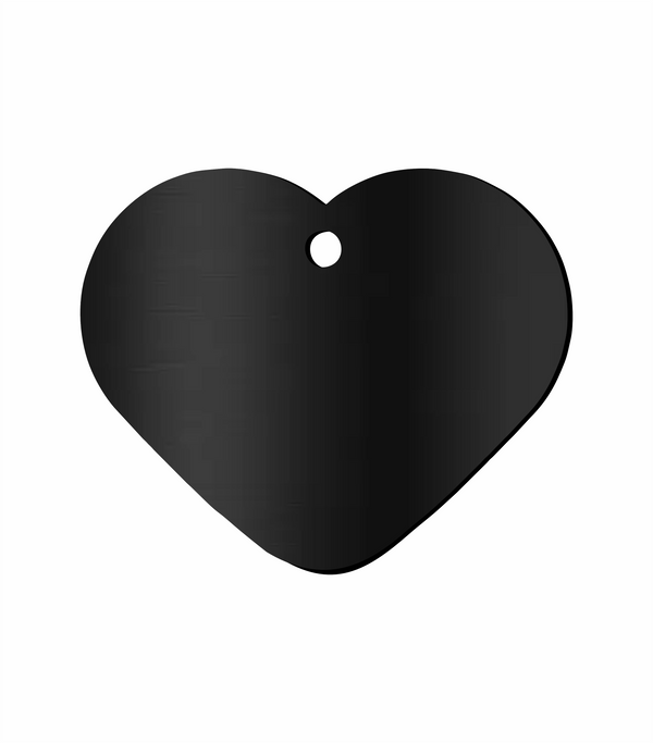 Placa para mascota - Corazón Negro