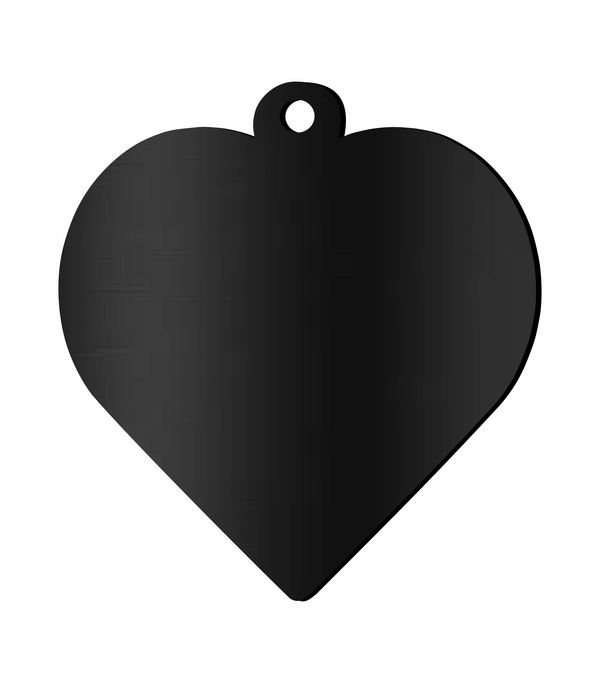 Placa para mascota - Corazón Negro con Aro