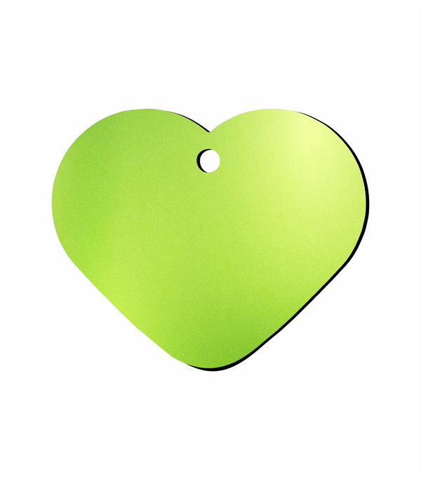 Placa para mascota - Corazón Verde Grande