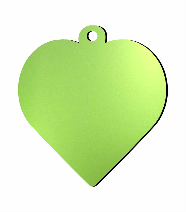 Placa para mascota - Corazón Verde Con Aro