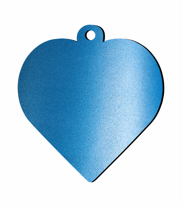 Placa para mascota - Corazón Azul Metálico