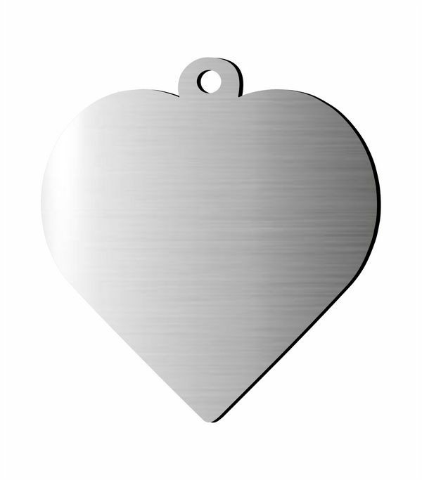 Placa para mascota - Corazón Plateado Con Aro