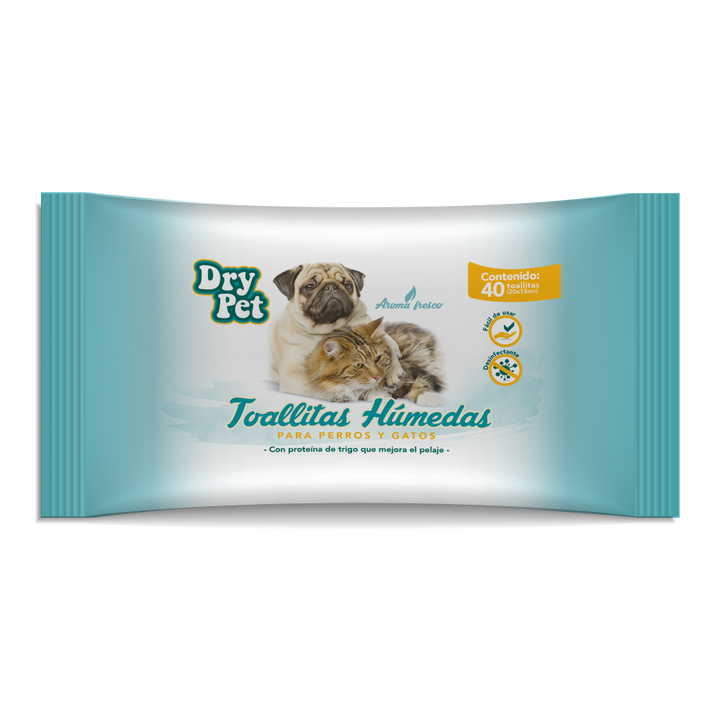 TOALLITAS LIMPIADORAS P/ PERROS Y GATOS