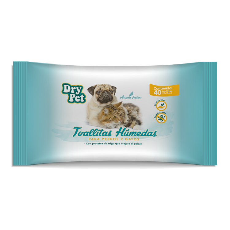 TOALLITAS LIMPIADORAS P/ PERROS Y GATOS
