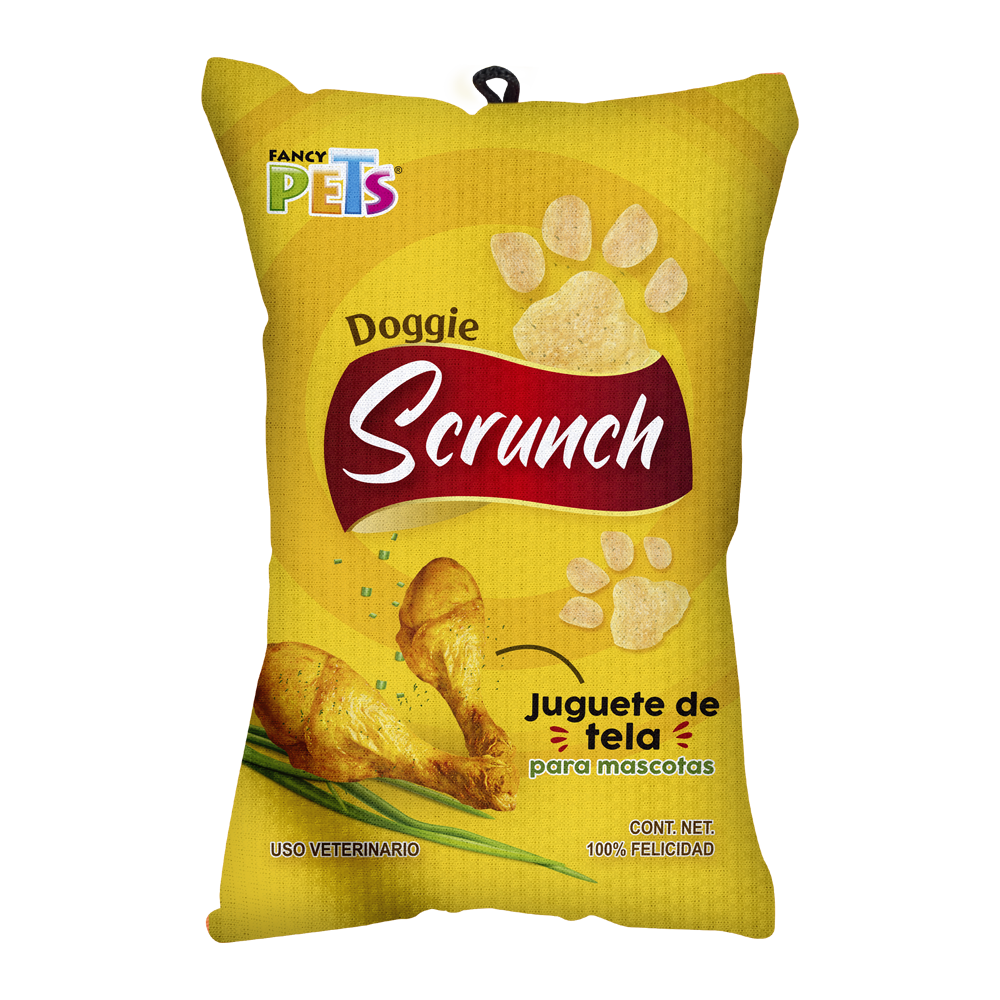 JUGUETE DE TELA DOGGIE SCRUNCH POLLO