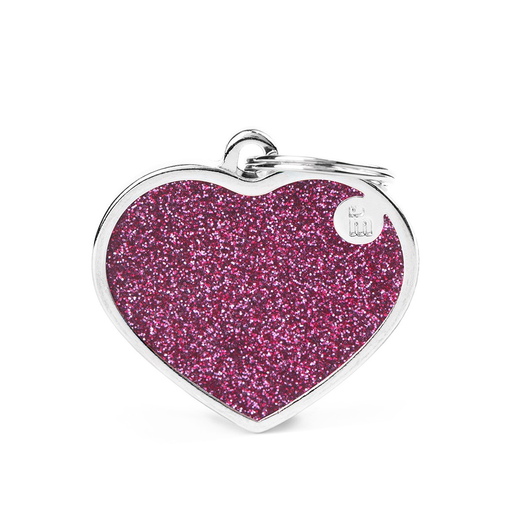 PLACA CORAZON GLITTER ROSA