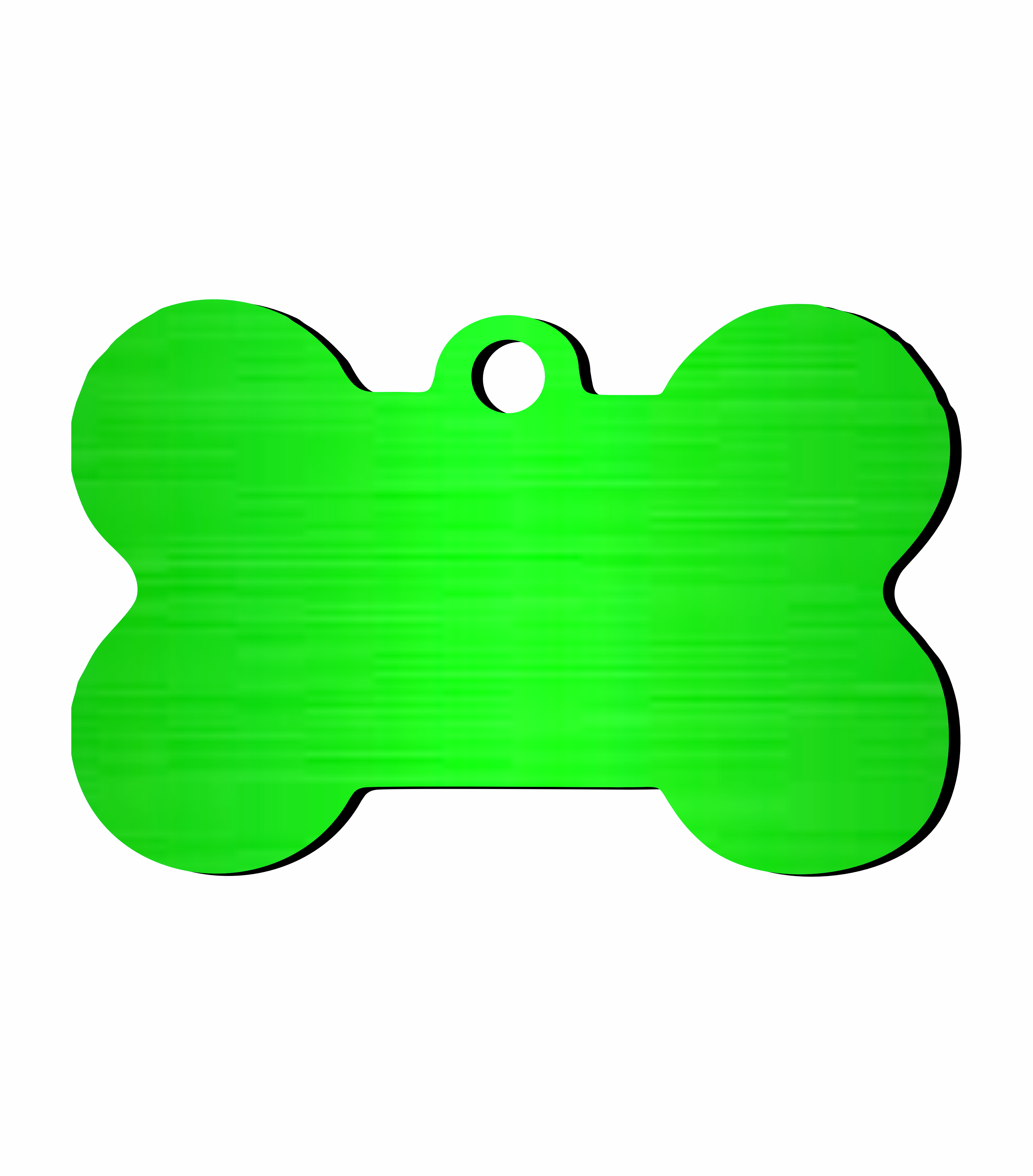 Placa para mascota - Hueso Verde Con Aro