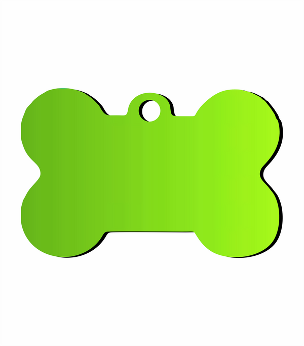 Placa para mascota - Hueso Verde Limón Con Aro