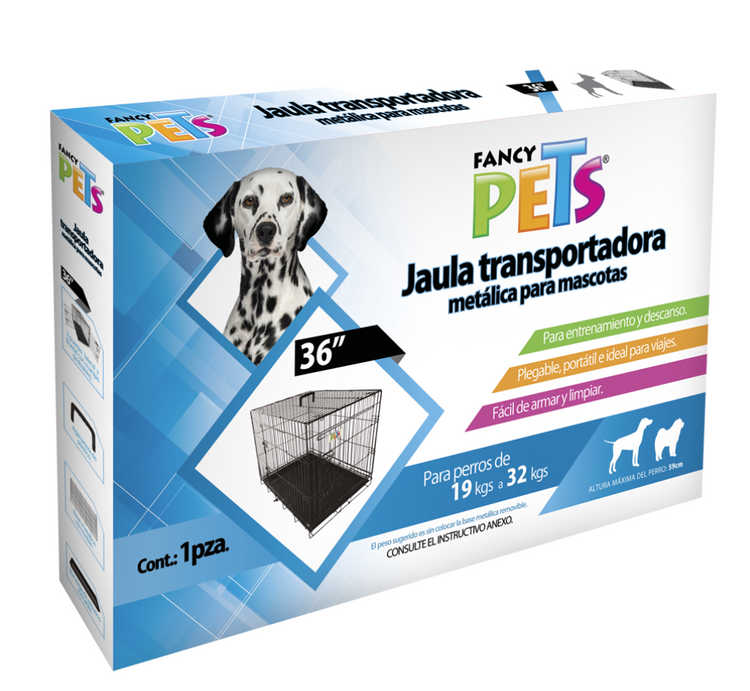 JAULA METALICA PLEGABLE PARA MASCOTA 36 (91 CM)