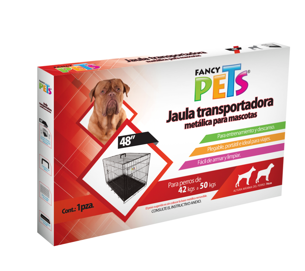 JAULA METALICA PLEGABLE PARA MASCOTA 48 (1.2 M)