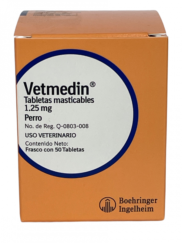 VETMEDIN 1.25 MG CON 50 TABS MASTICABLES