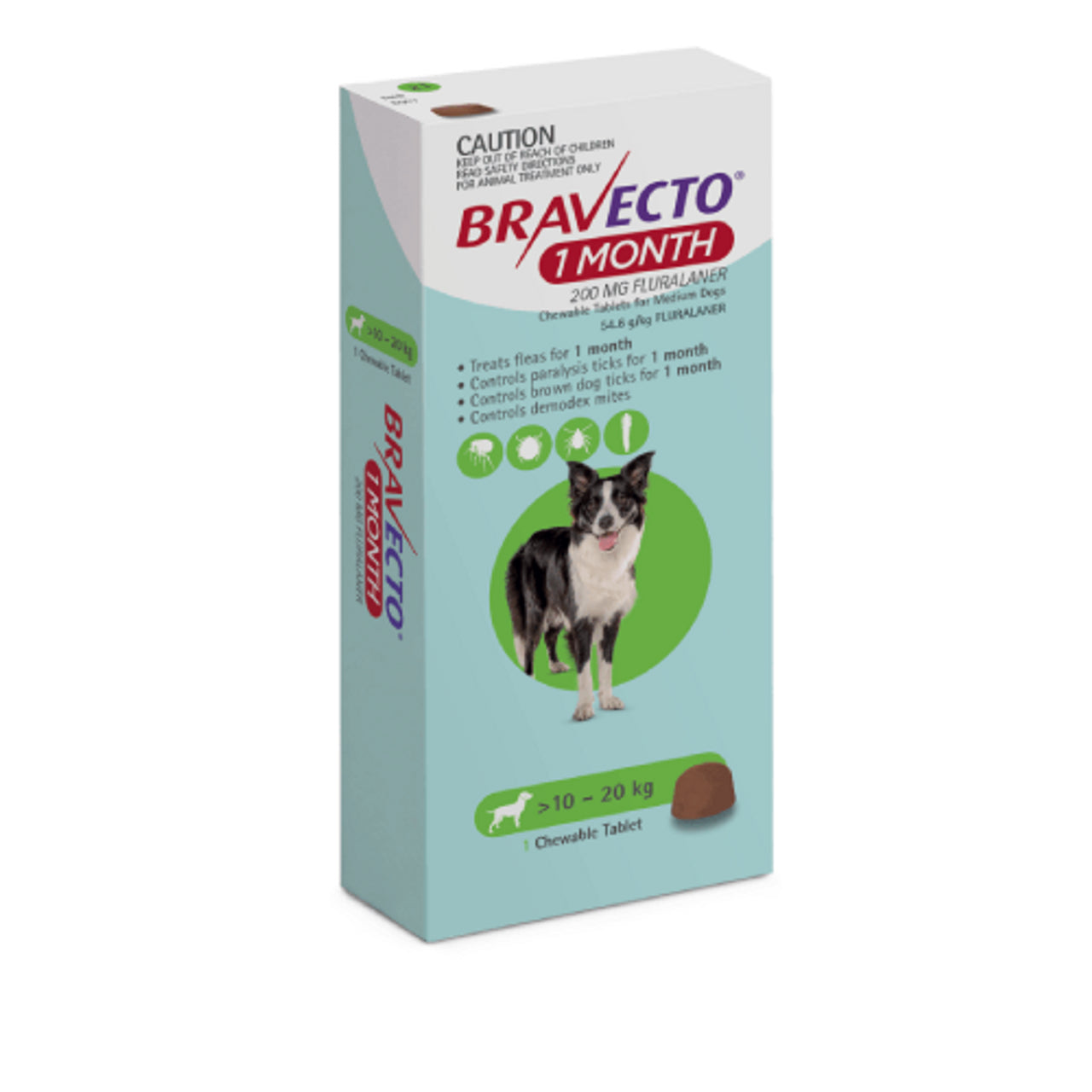 BRAVECTO 1 MES 10 A 20 KG C/ 1 TABLETA