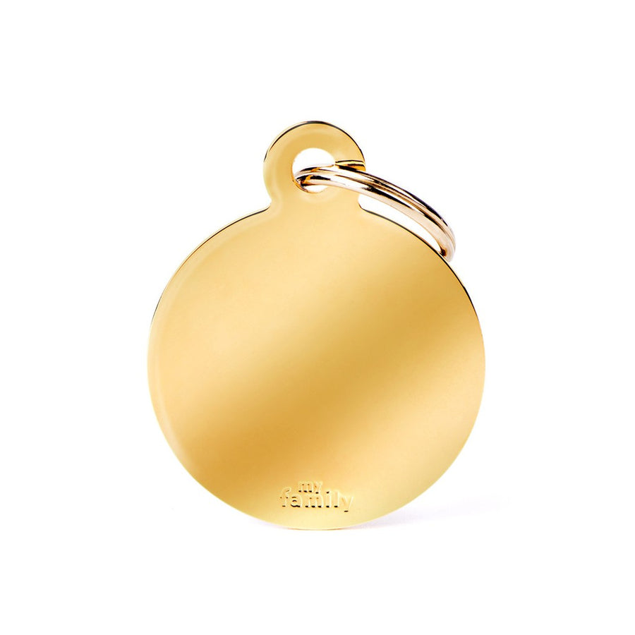 Placa para mascota - Círculo Dorado Con Aro