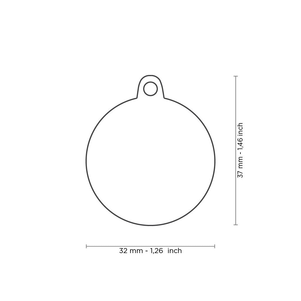 Placa para mascota -  Círculo Grande pelota de "Tennis"