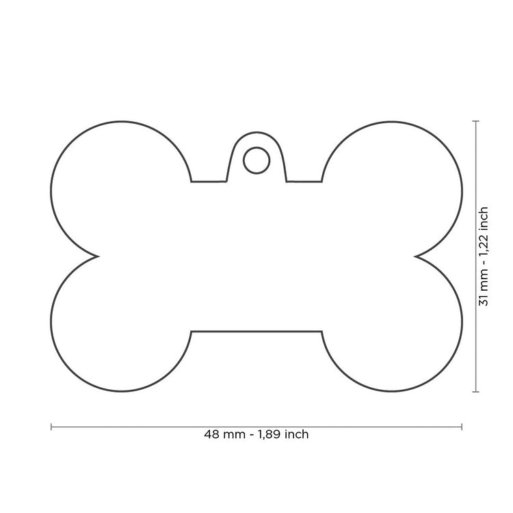 Placa para mascota - Hueso metálico (Cruz XL Bronx Futurista)