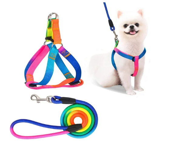 Juego de arnés y correa para perros Arnés para mascotas de nailon ajustable