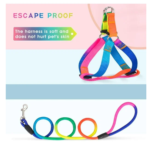 Juego de arnés y correa para perros Arnés para mascotas de nailon ajustable