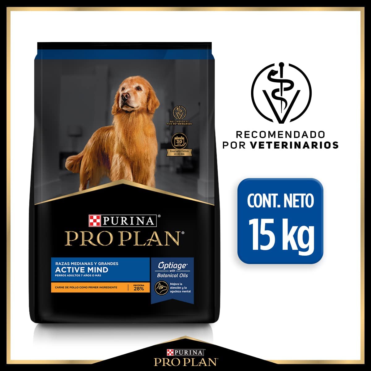 Purina Pro Pan Active Mind Razas Medianas y Grandes 15 kg