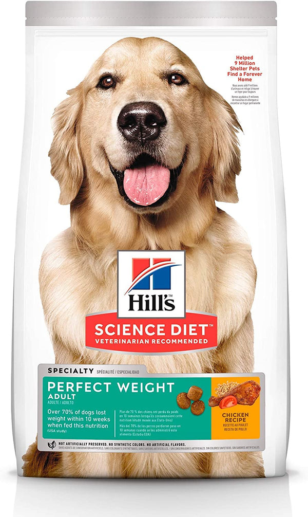 Hill's Science Diet, Perfect Weight (Control de Peso) Alimento para Perros Adultos, Seco (bulto) 1.8kg