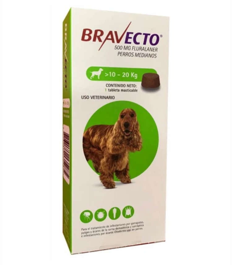 Bravecto De 10 a 20 Kg P/ 3 MESES