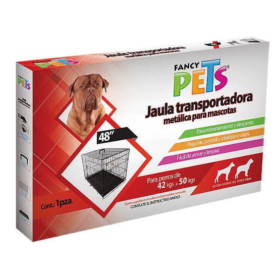 JAULA METÁLICA PLEGABLE P/MASCOTA 48''