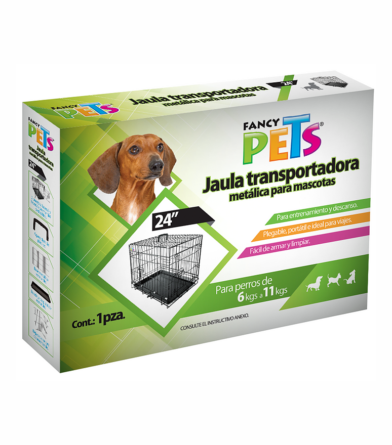 Jaula Metálica Plegable Para Mascota 24'' (61 Cm.)