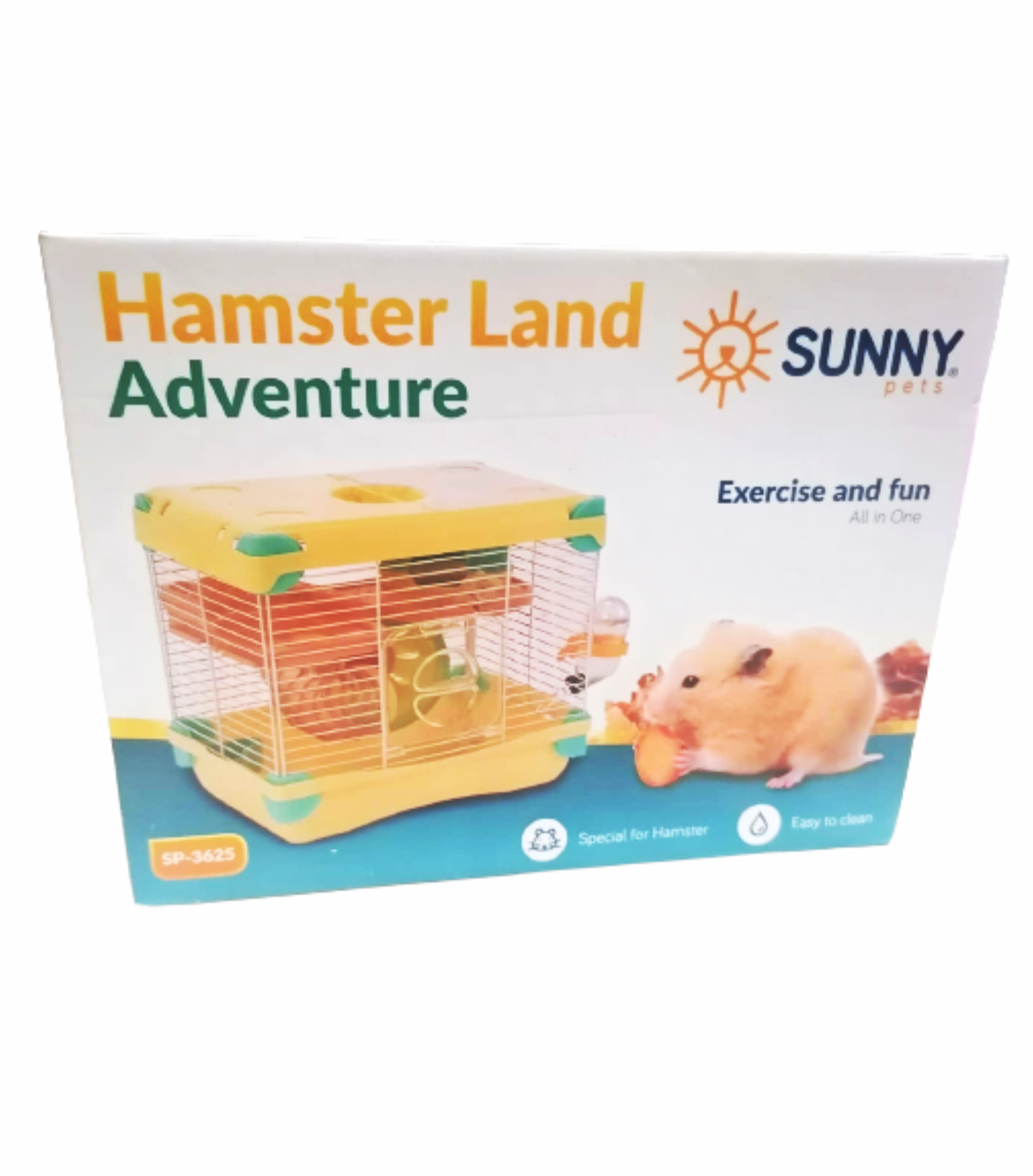 Jaula plástica amarilla para hamster Sunny (1 piso)