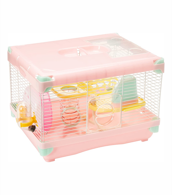 Jaula plástica Rosa para hamster Sunny (1 piso)