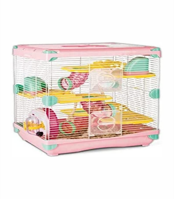 Jaula plástica Rosa para hamster Sunny (2 pisos)