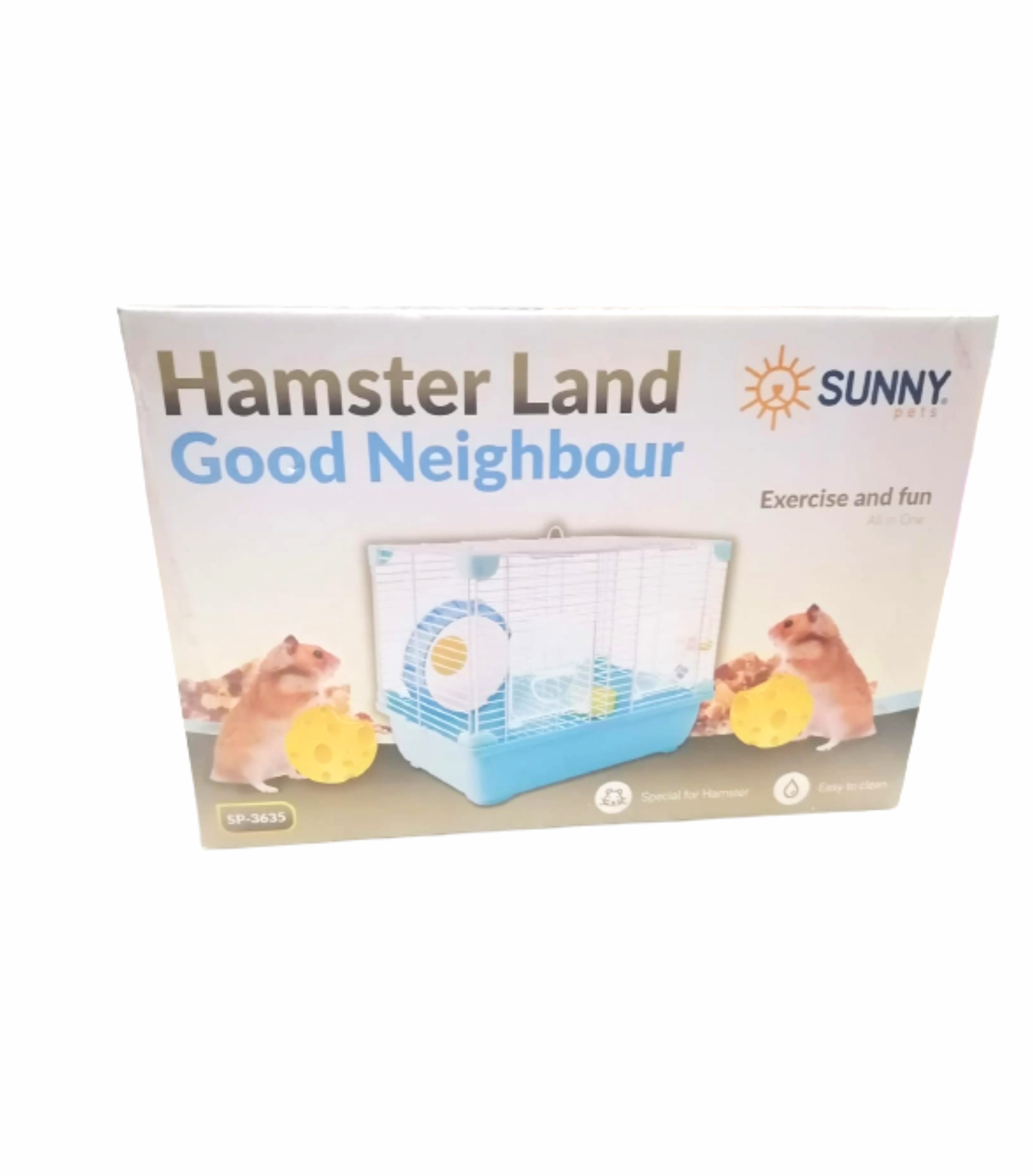 Jaula plástica azul doble para hamster Sunny (1 piso)